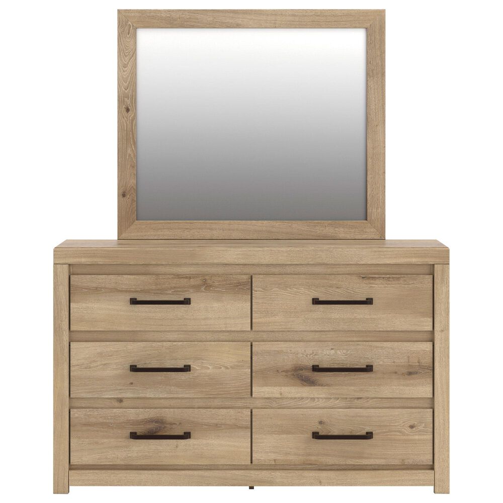 Ashley Brozmont Dresser and Mirror in Natural Brown, , large