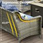 HOMLUX 5-Piece Outdoor Conversation Set with Solar Lighting Table in Diamond Blue, , large