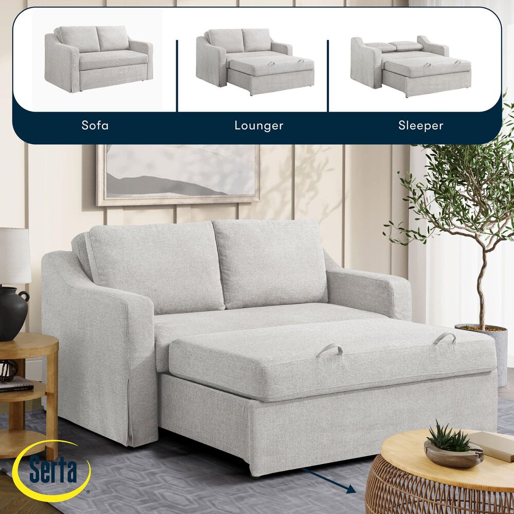 Lifestyle Solutions Haddington Convertible Loveseat in Linen, , large