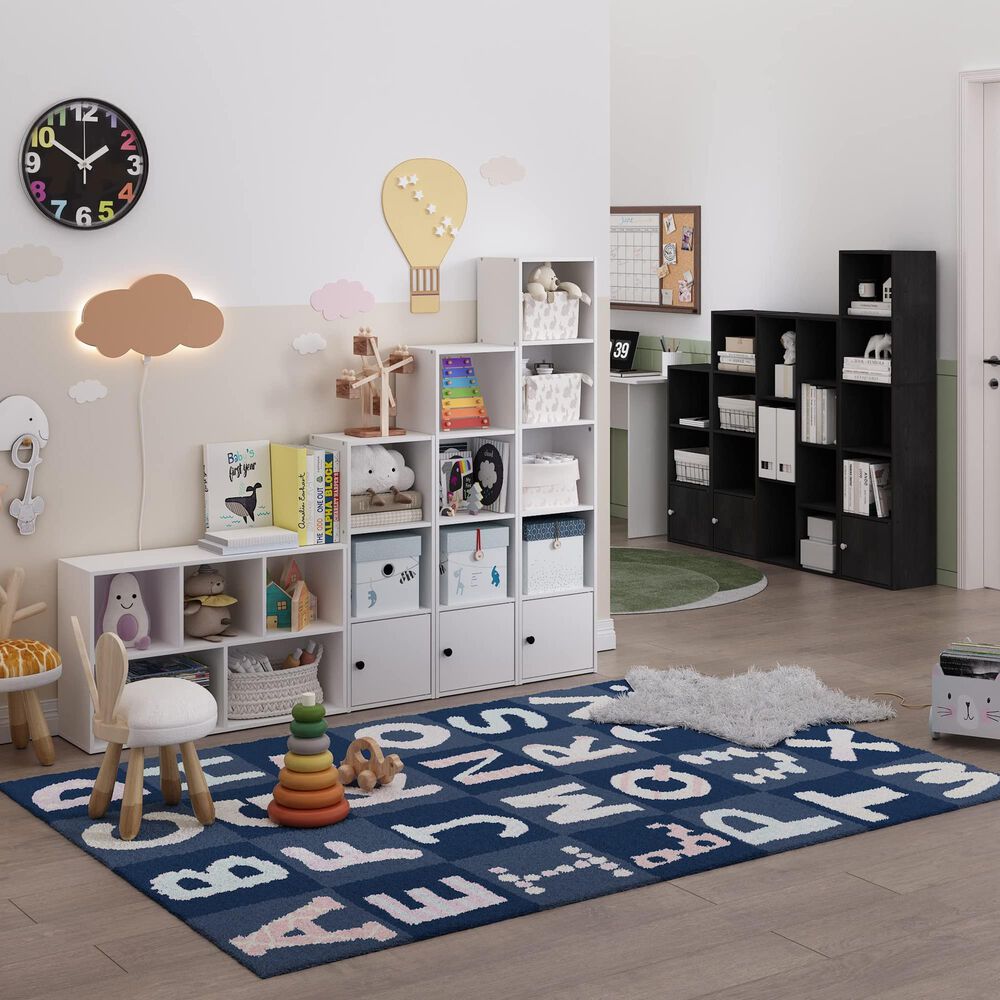 HOMLUX 4-Tier Shelf Bookcase with Door Storage Cabinet in Blackwood, , large