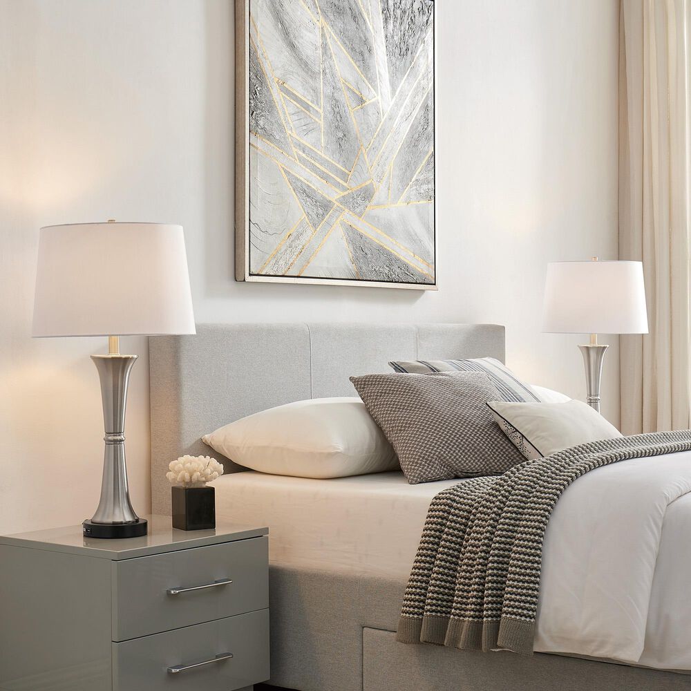 Lite Source Gavino 2-Piece Table Lamp in Brushed Nickel and Black, , large