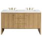 James Martin Vanities Hudson 60" Double Bathroom Vanity in Light Natural Oak with 3 cm Ethereal Noctis Quartz Top and Rectangular Sinks, , large