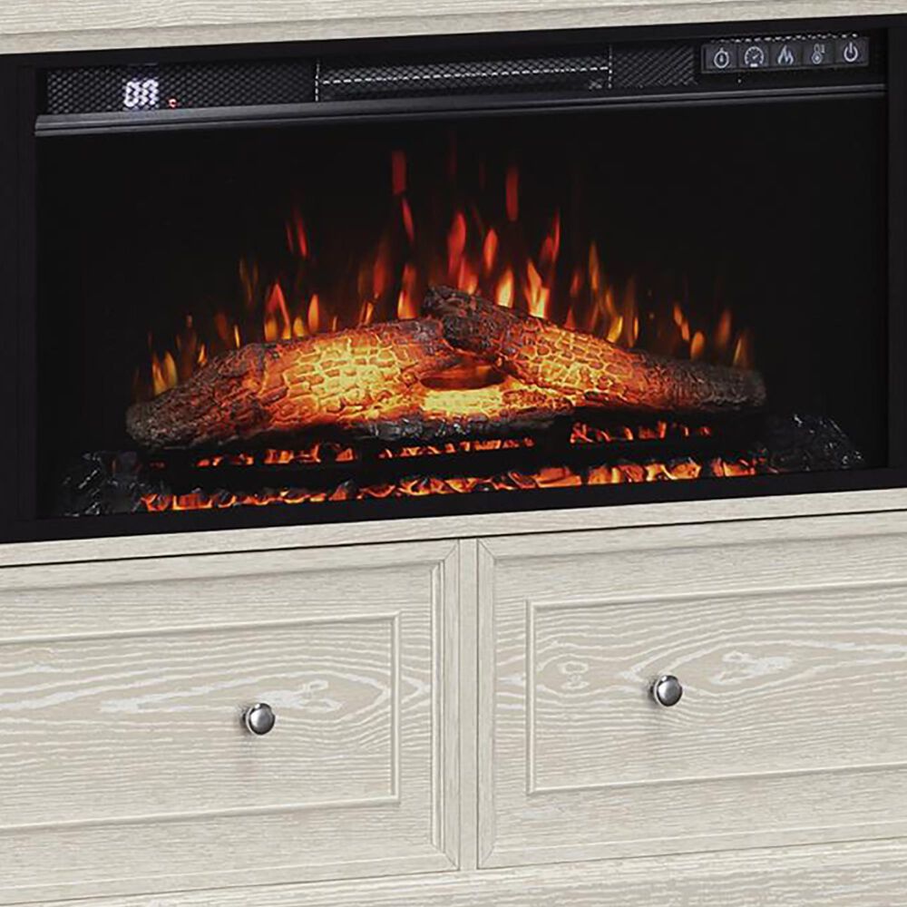 Richlands Furniture Soren Fireplace Dream Console with Queen Convertible Bed in Whitewash, , large