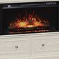 Richlands Furniture Soren Fireplace Dream Console with Queen Convertible Bed in Whitewash, , large