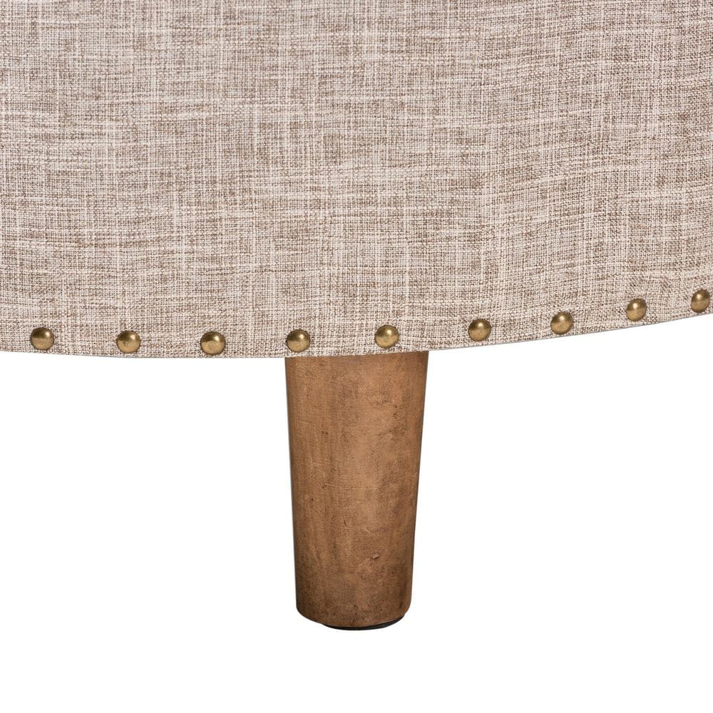 Baxton Studio Vinet Cocktail Ottoman in Beige, , large