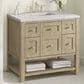 James Martin Vanities Breckenridge 36" Single Vanity in Whitewashed Oak with 3 cm Eternal Jasmine Pearl Quartz Top, , large