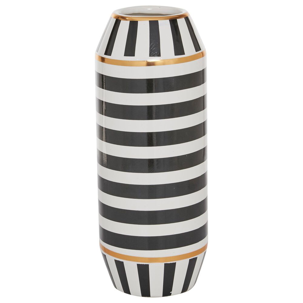 Maple and Jade 13" Modern Ceramic Vase in Black, , large