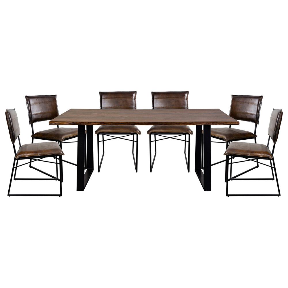 Porter Designs Manzanita and Malin 7-Piece Rectangular Dining Set in Harvest and Black, , large