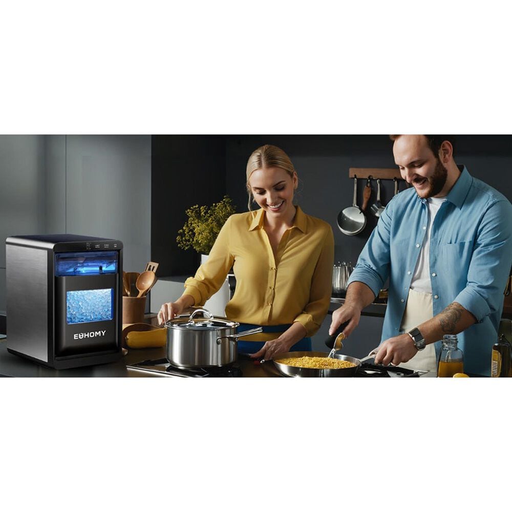 Euhomy 44 Lbs Portable Nugget Ice Maker with Ice Scoop and Basket in Black, , large