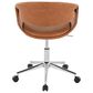LumiSource Curvo Swivel Task Chair with Camel Faux Leather Cushion in Chrome, , large