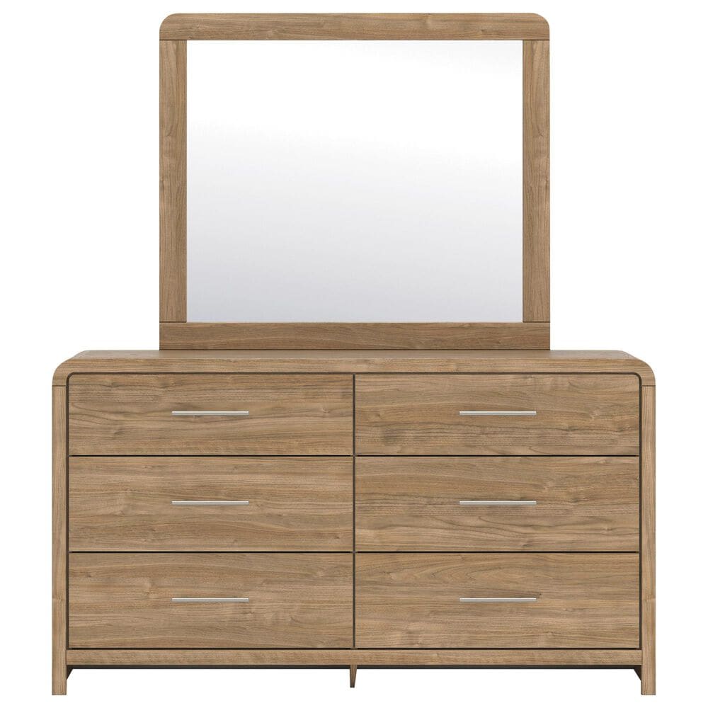Ashley Gramburg Dresser and Mirror in Warm Natural Brown, , large