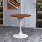 Leisuremod LeisureMod Verve Collection 27 Round Dining Table, White Base with Cognac Brown MDF Top, , large