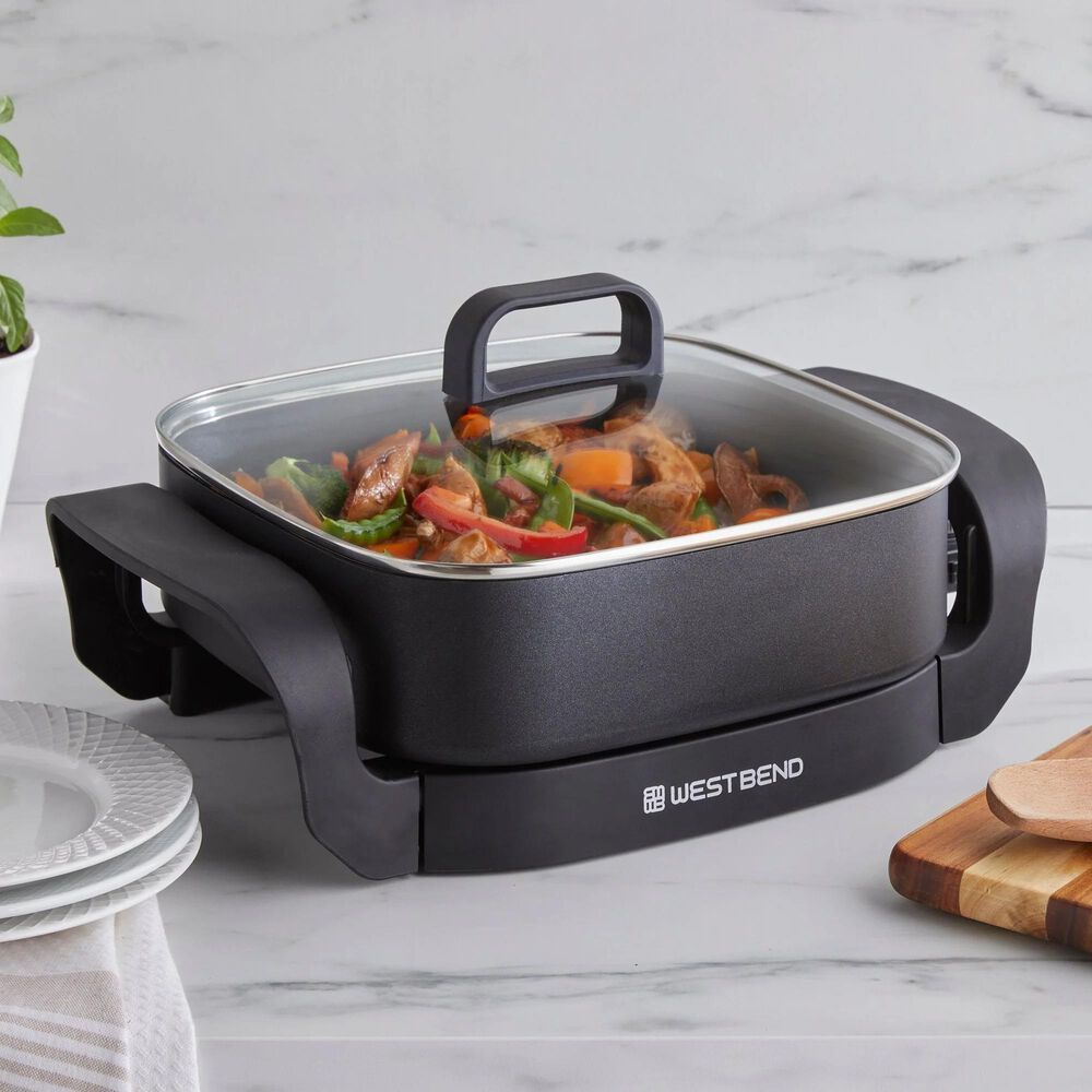 West Bend 12&quot; Electric Skillet with Non-Stick Coating in Black, , large