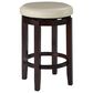 Linden Boulevard Maya Swivel Counter Stool with Beige Cushion in Brown, , large