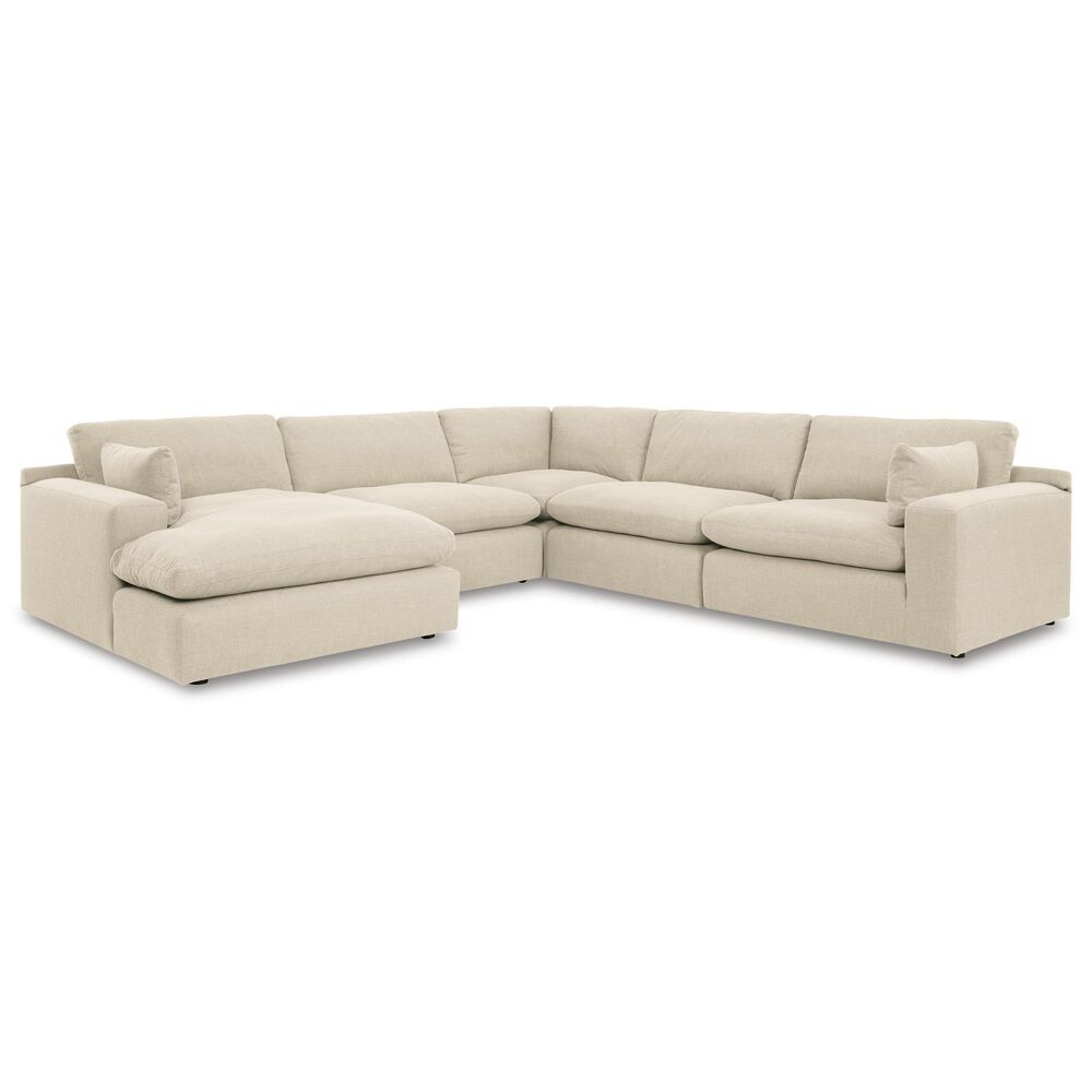 Ashley Elyza 5-Piece Left Facing Sectional with Chaise in Linen, , large