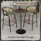 Leisuremod LeisureMod Verve Collection Modern Bar Height Table Black Base with 27 Round Dark Walnut MDF Top, , large