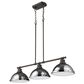 Golden Lighting Duncan 3-Light Pendant with Chrome Shade in Rubbed Bronze, , large