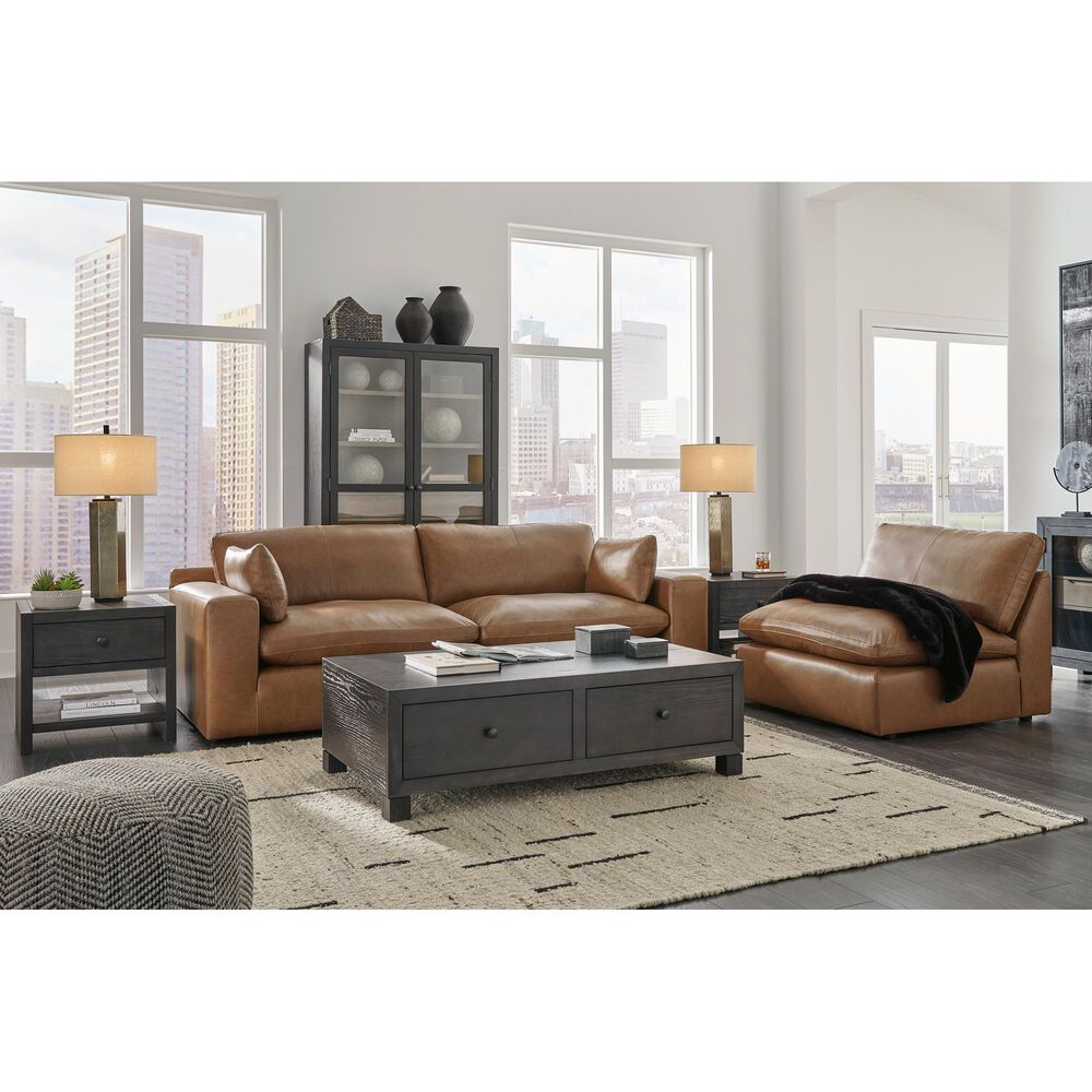Ashley Emilia 3-Piece Stationary Symmetrical Sectional Sofa in Caramel, , large