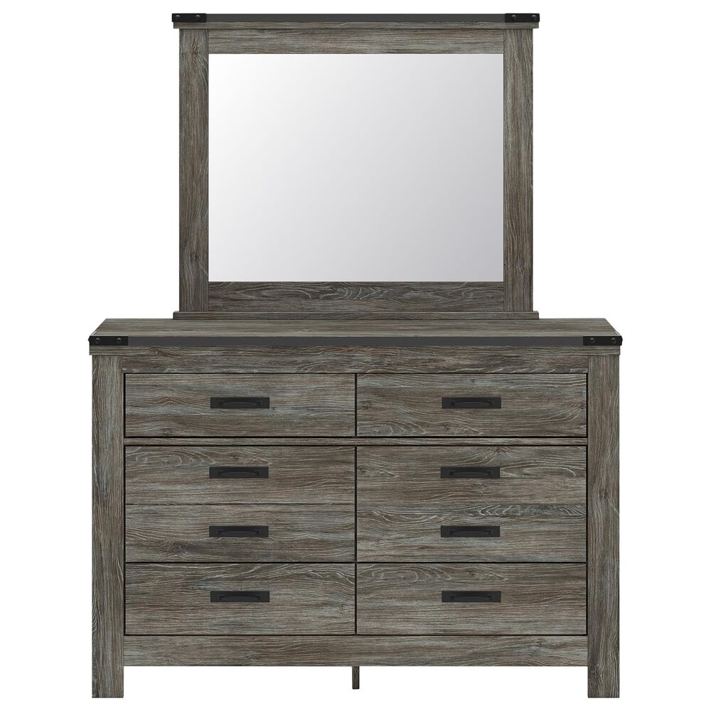 Ashley Frandern 5-Piece Twin Bookcase Storage Bedroom Set in Rustic Warm Gray, , large
