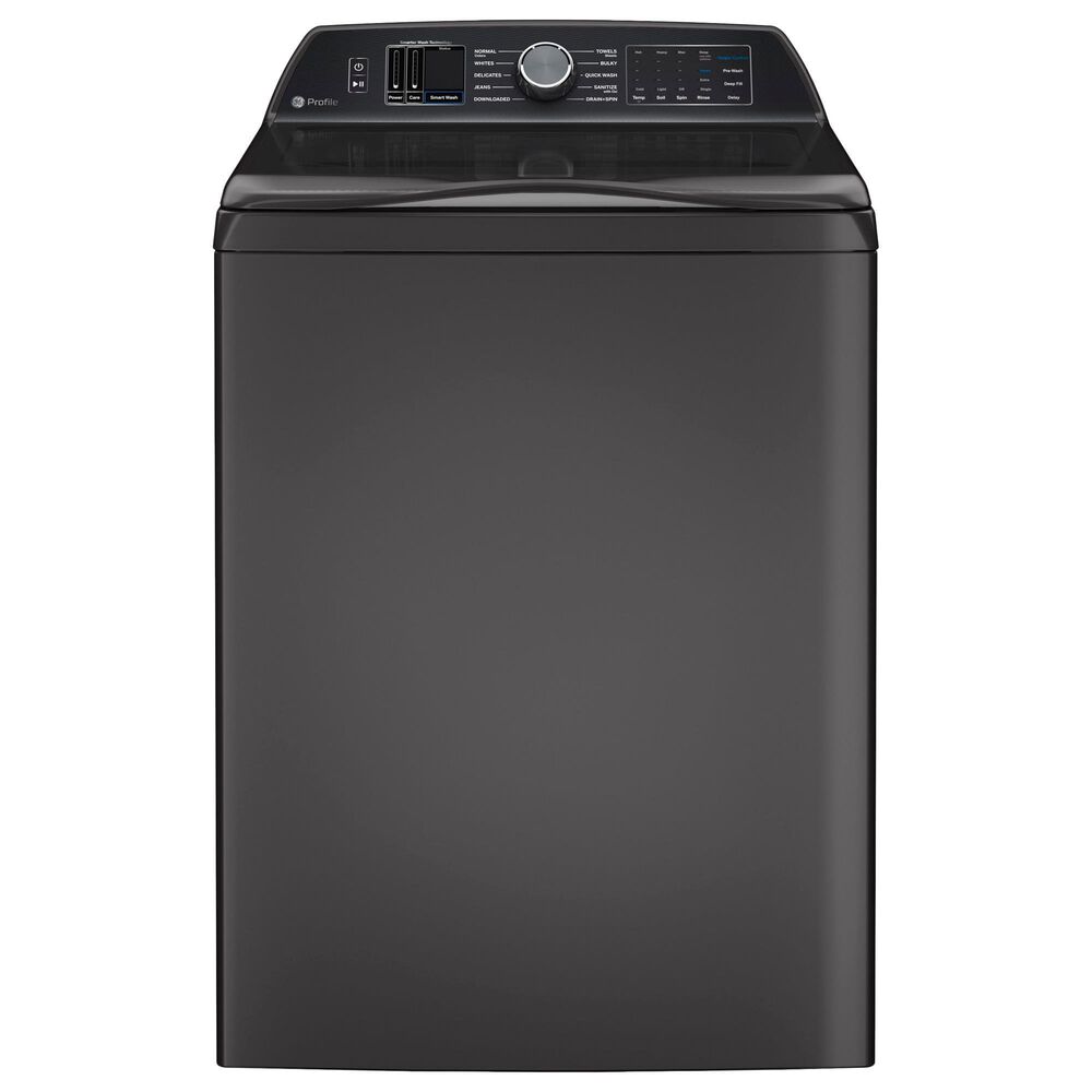 GE Profile 5.4 Cu. Ft. Top Load Impeller Washer and 7.4 Cu. Ft. Smart Electric Dryer in Diamond Gray
, , large