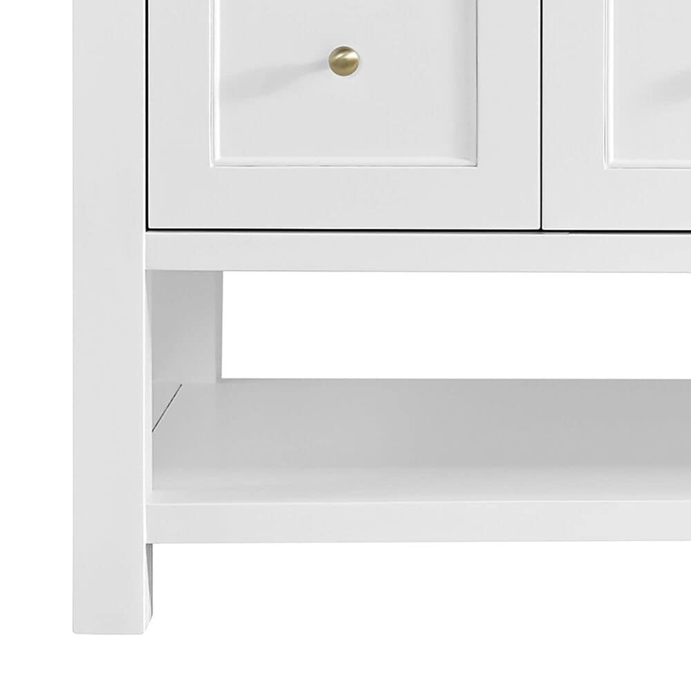 James Martin Vanities Breckenridge 60&quot; Single Bathroom Vanity in Bright White with 3 cm Charcoal Soapstone Quartz Top and Rectangular Sink, , large