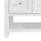 James Martin Vanities Breckenridge 60" Single Bathroom Vanity in Bright White with 3 cm Charcoal Soapstone Quartz Top and Rectangular Sink, , large