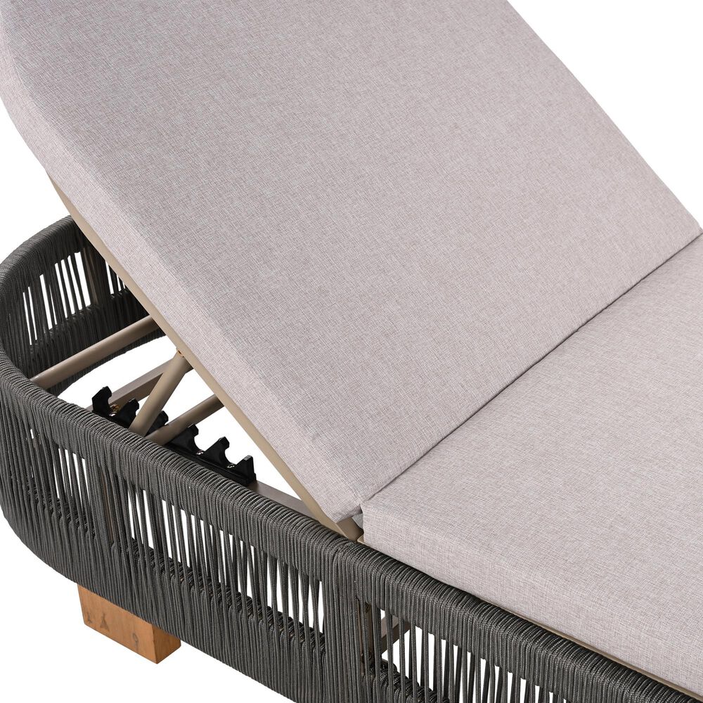 Hearth and Haven Outdoor Chaise Lounge Chair in Beige, , large