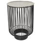 Maple and Jade Open Frame Wire End Table in Black and Silver, , large