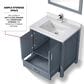 Lexora Home Jacques 30" Single Bathroom Vanity in Dark Grey with 2 cm White Quartz Top and Rectangular Sink, , large