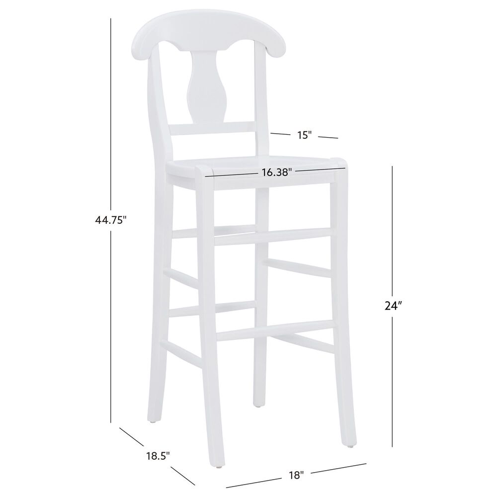 Linon Home Decor Vander Bar Stool in White, , large