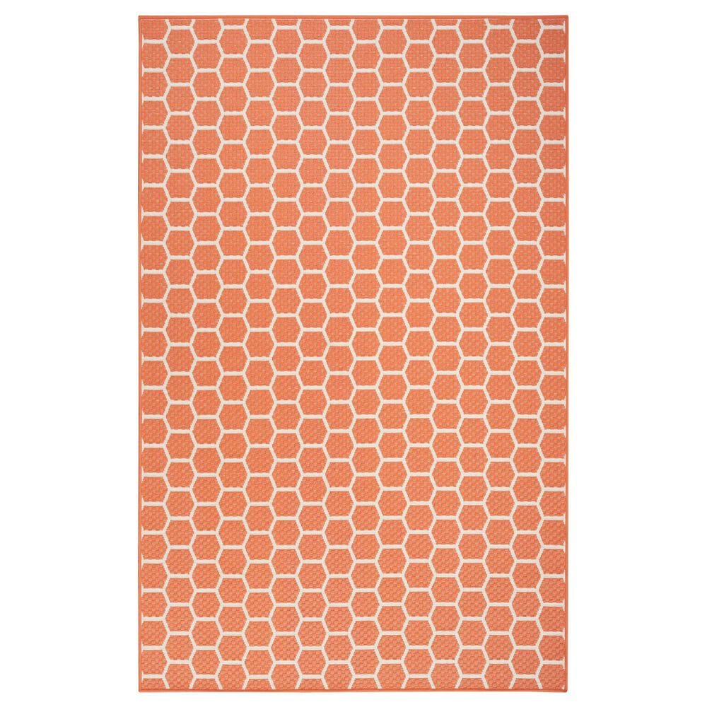 Nourison Twist Reversible 5" x 7" Coral Indoor/Outdoor Area Rug, , large