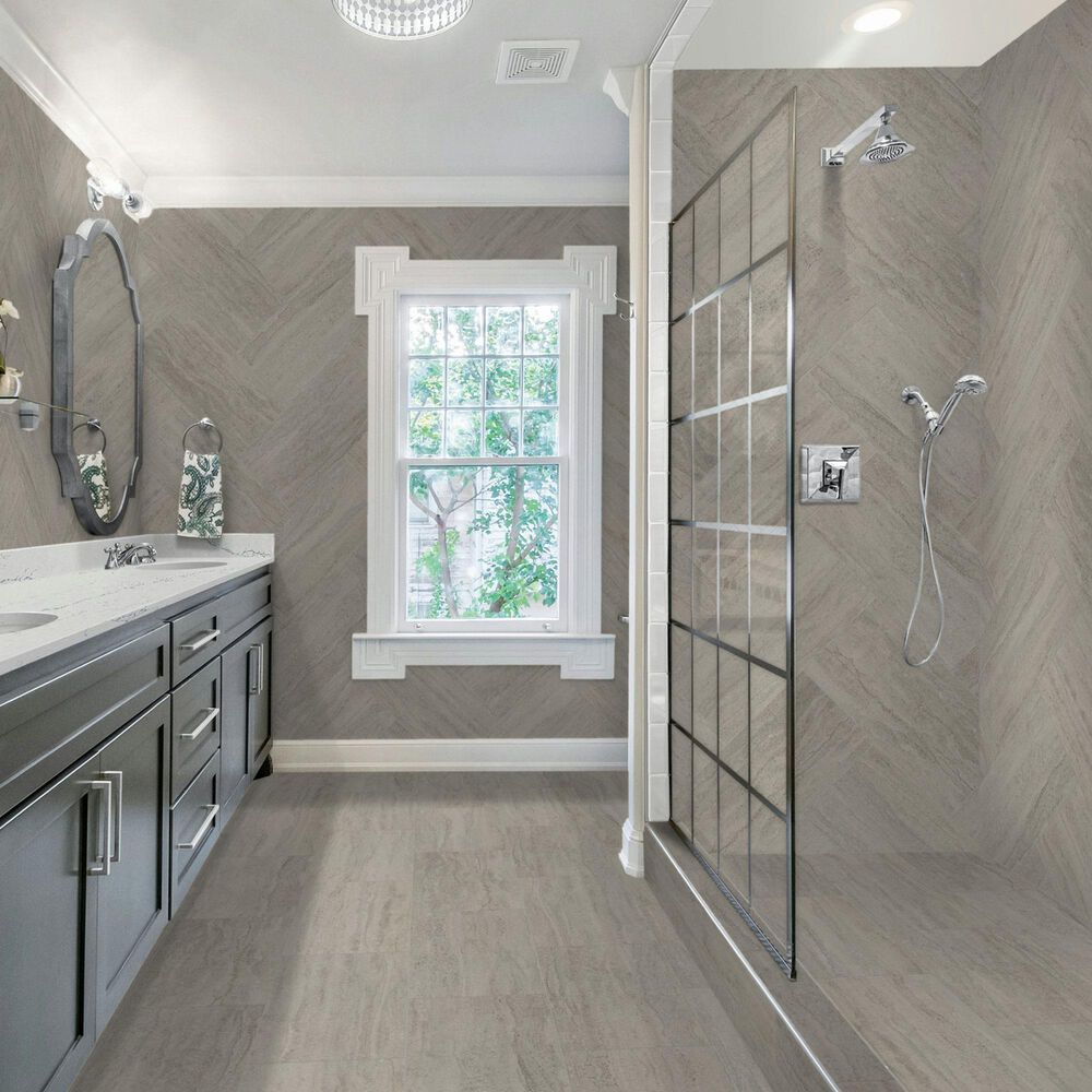 Dal-Tile Haddonstone Horizon Rectangle Vein Cut 12" x 24" Satin Polished Porcelain Tile, , large