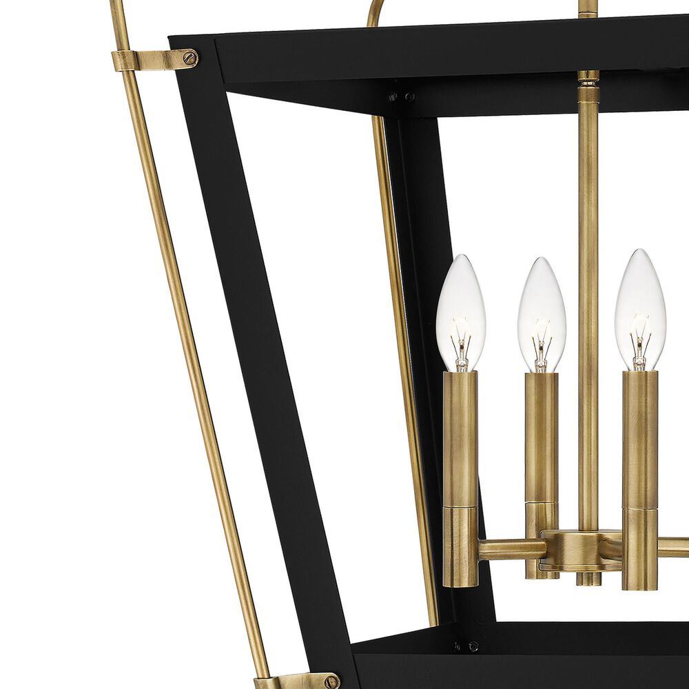 Quoizel Abbeville 4-Light Pendant Ceiling Light in Earth Black and Gold, , large