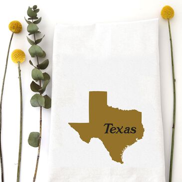 Wildwood Landing Texas Silhouette Tea Towel in Bright White, , large