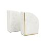 Maple and Jade 6" Decorative Bookend in Matte White, Gray and Gold (Set of 2), , large