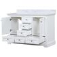Lexora Home Dukes 48" Double Bathroom Vanity in White with 2 cm White Carrara Marble Top and Rectangular Sinks, , large