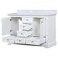Lexora Home Dukes 48" Double Bathroom Vanity in White with 2 cm White Carrara Marble Top and Rectangular Sinks, , large