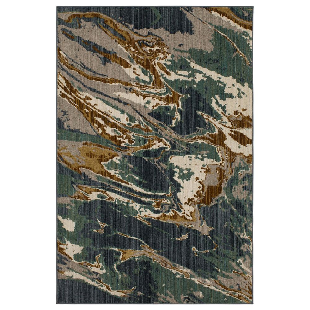 Karastan Montreal Aredale 91954-50128 8" x 11" Denim, Aquamarine and Grey Area Rug, , large