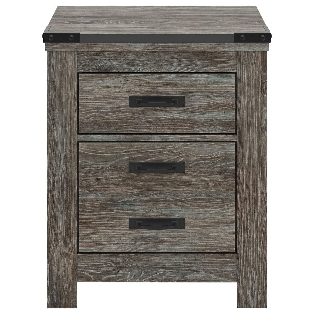 Ashley Frandern 4-Piece Full Bookcase Bedroom Set in Rustic Warm Gray, , large
