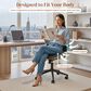 HOMLUX Ergonomic Swivel Office Chair with Button-Tufted Cushion in Black, , large