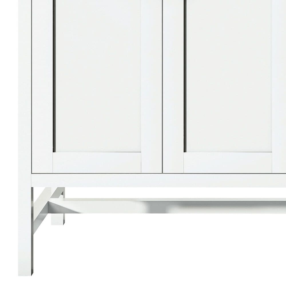 James Martin Vanities Addison 72&quot; Double Bathroom Vanity in Glossy White with 3 cm Victorian Silver Quartz Top and Rectangular Sinks, , large