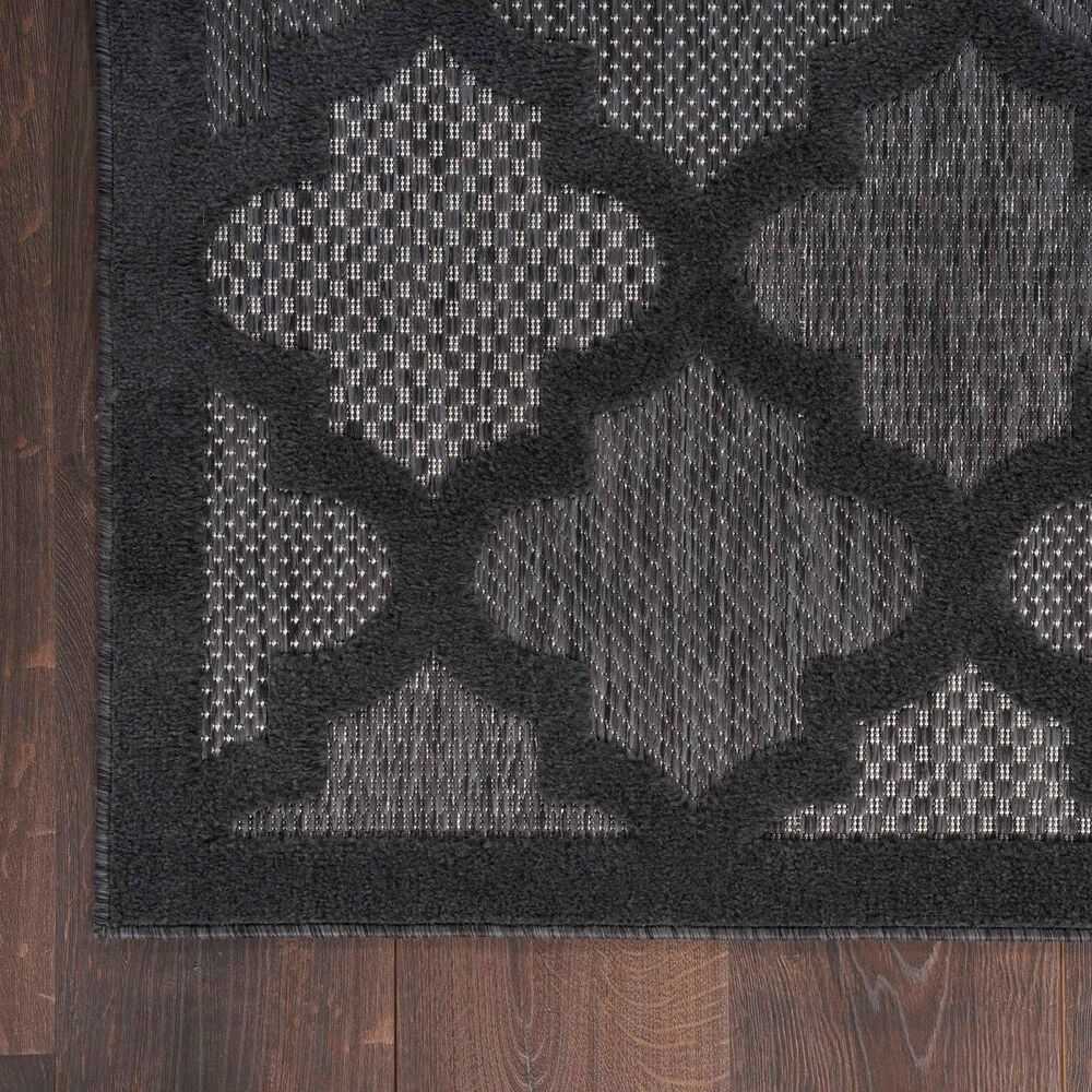 Nourison Easy Care 8&#39; x 10&#39; Charcoal and Black Indoor/Outdoor Area Rug, , large