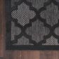 Nourison Easy Care 8" x 10" Charcoal and Black Indoor/Outdoor Area Rug, , large