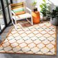 Safavieh Cabana CBN333A 5"3" x 7"7" Ivory and Orange Indoor/Outdoor Area Performance Rug, , large