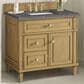 James Martin Vanities Lorelai 36" Single Vanity in Light Natural Oak with 3 CM Parisien Bleu Quartz Top, , large