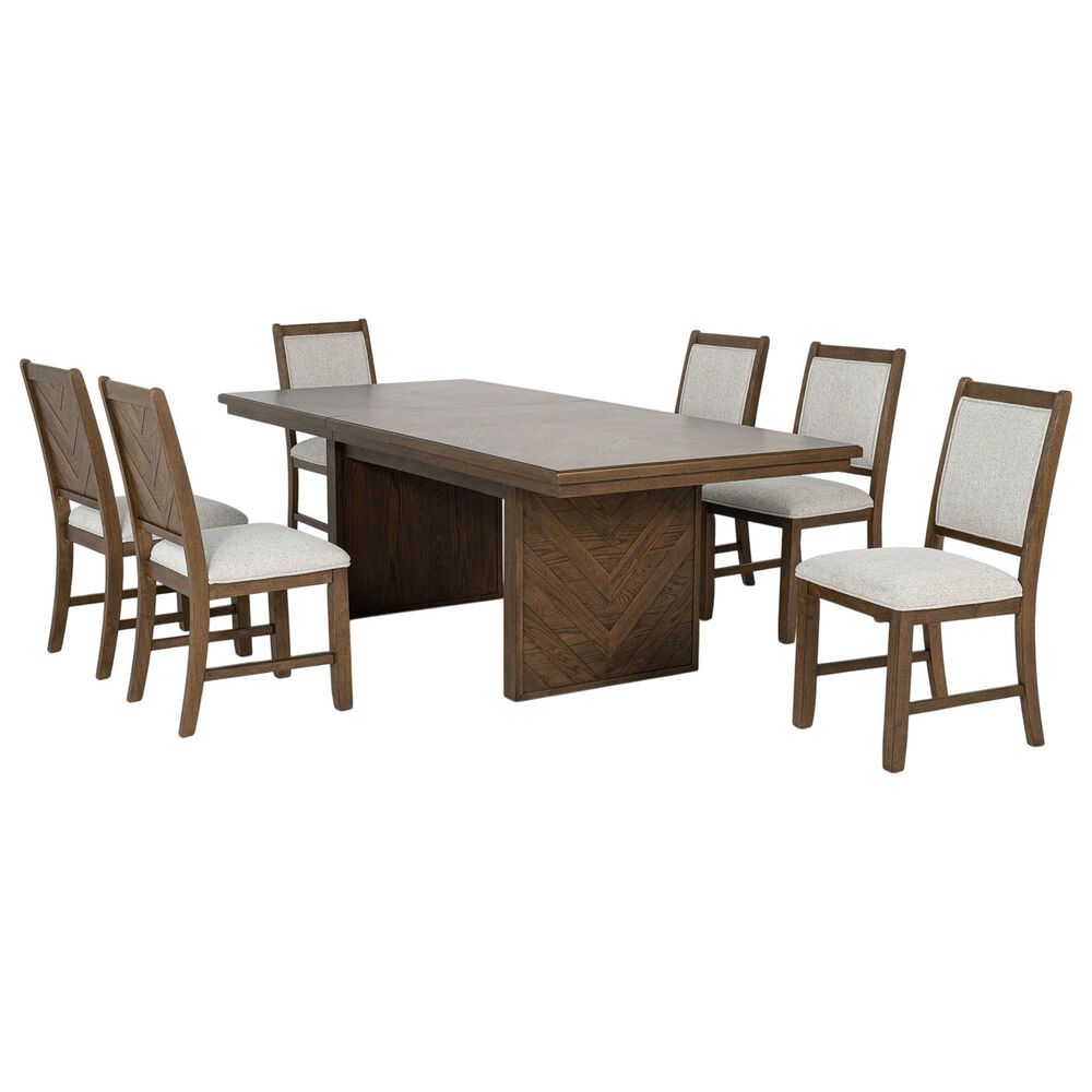 Furniture of America Virex Extendable 7-Piece Dining Table Set in Dark Walnut, , large
