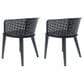Hearth and Haven Milan Outdoor Dining Chair in Black (Set of 2), , large