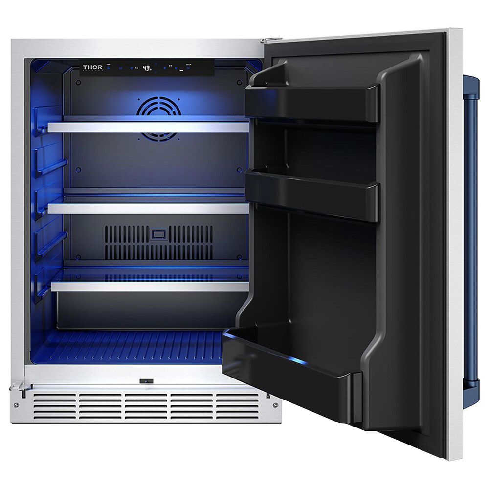Thor Kitchen Gordon Ramsay 5 Cu. Ft. Outdoor Undercounter Beverage Cooler with Blue Handle Kit in Stainless Steel, , large