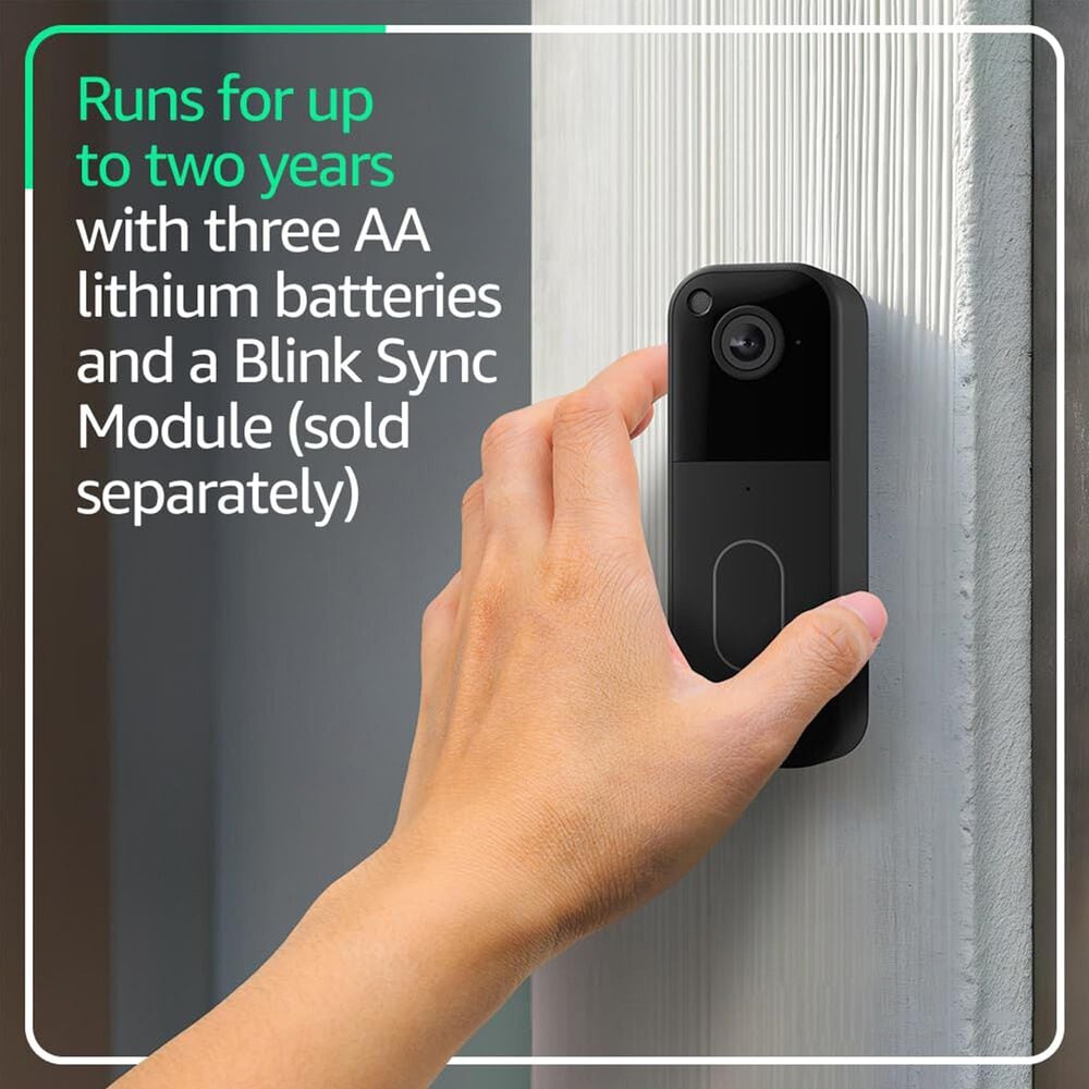 Blink Video Doorbell with Add-On in Black, , large