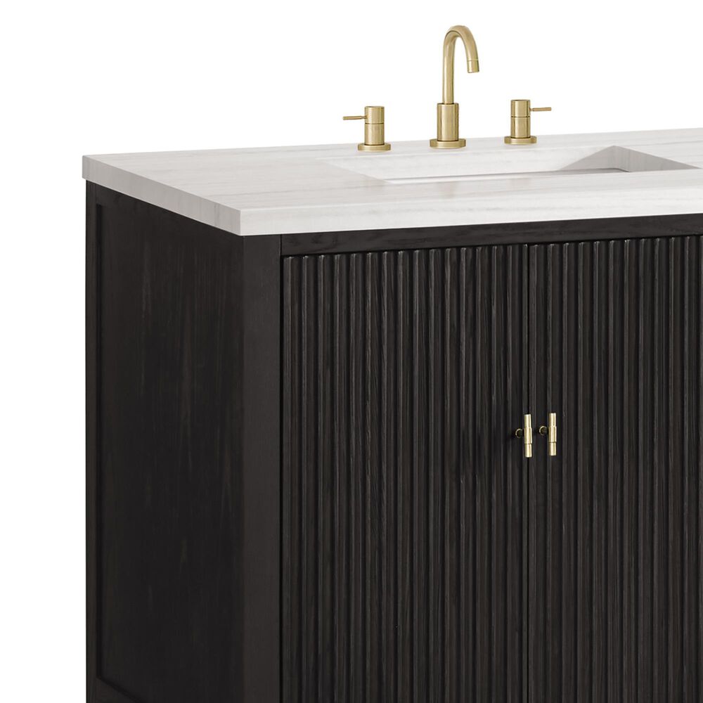 James Martin Vanities Myrrin 72&quot; Double Vanity in Carbon Oak with 3 cm Arctic Fall Solid Surface Top, , large